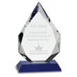8" Diamond Crystal on Blue Pedestal Base