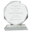 6" Clear Crystal Octagon on Clear Pedestal Base