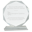 8" Clear Crystal Octagon on Clear Pedestal Base