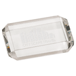 4" x 2 3/4" Crystal Rectangle Paperweight with Clipped Corners
