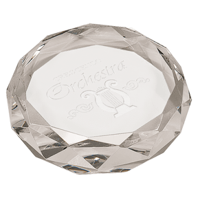 3" Clear Round Crystal Paperweight