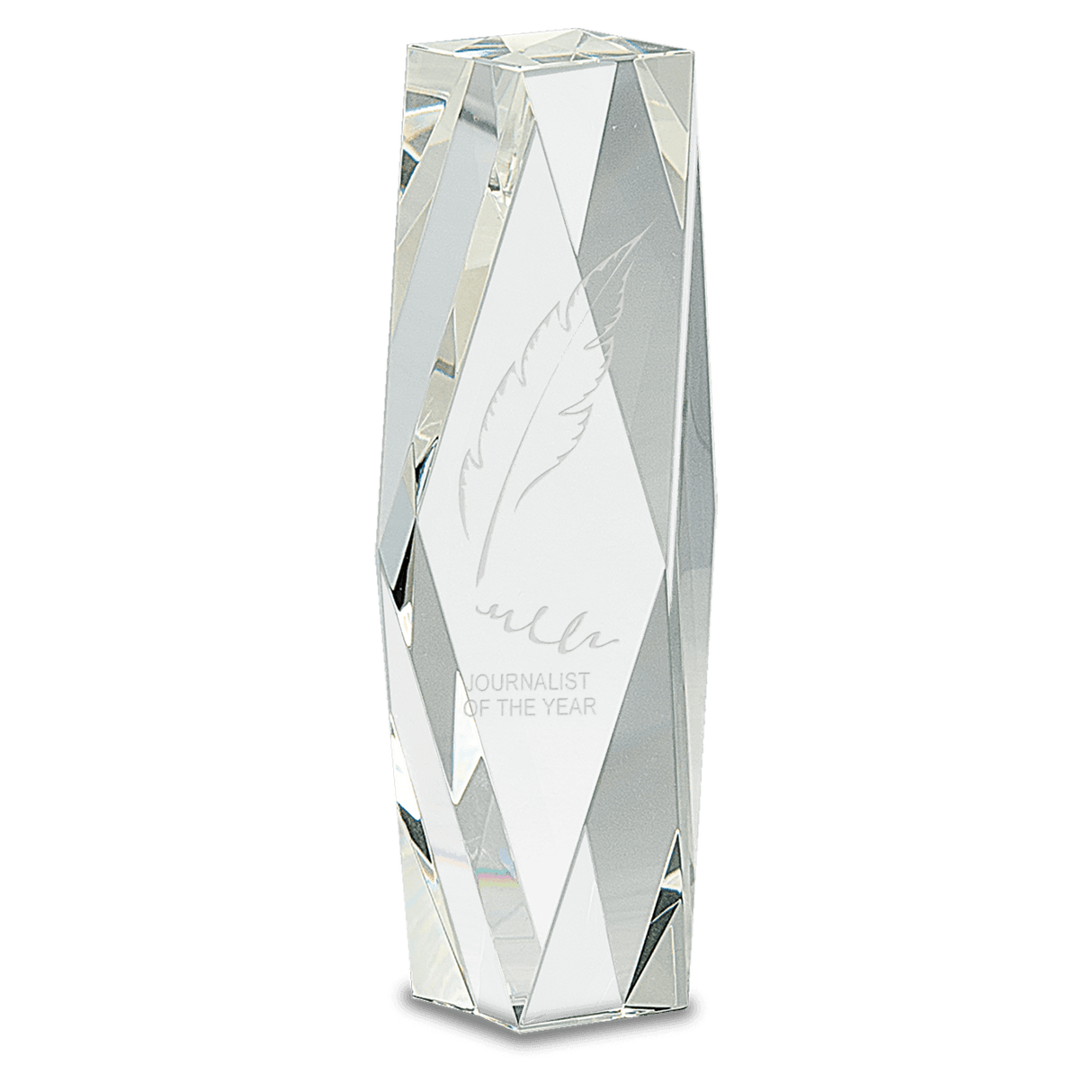 8" Clear Crystal Facet Tower