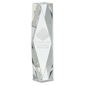 10" Clear Crystal Facet Tower