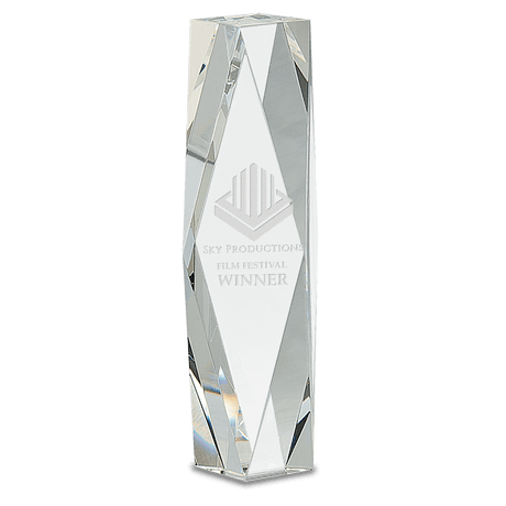 10" Clear Crystal Facet Tower