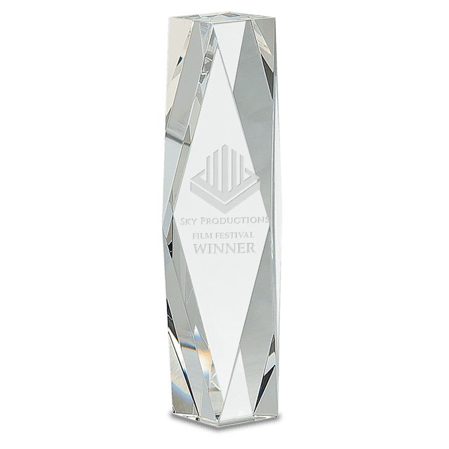10" Clear Crystal Facet Tower