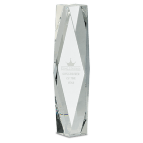 12" Clear Crystal Facet Tower