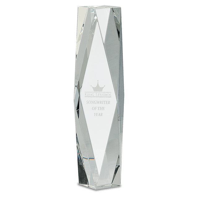 12" Clear Crystal Facet Tower