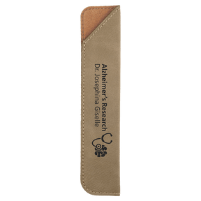 6 1/4" Light Brown Laserable Leatherette Pen Sleeve