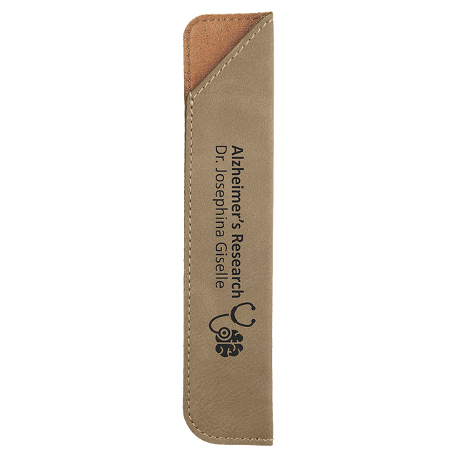 6 1/4" Light Brown Laserable Leatherette Pen Sleeve