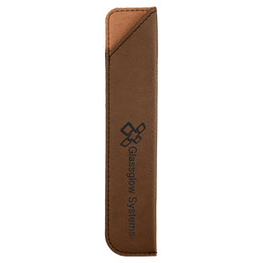 6 1/4" Dark Brown Laserable Leatherette Pen Sleeve
