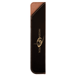 6 1/4" Black/Gold Laserable Leatherette Pen Sleeve