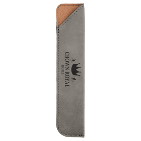 6 1/4" Gray Laserable Leatherette Pen Sleeve