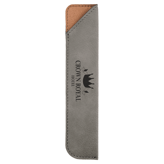 6 1/4" Gray Laserable Leatherette Pen Sleeve