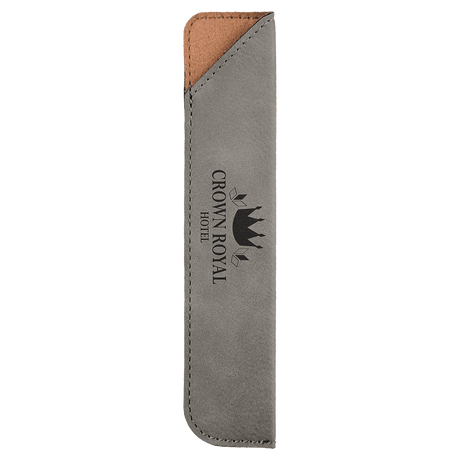 Gray 6 1/4" Laserable Leatherette Pen Sleeve