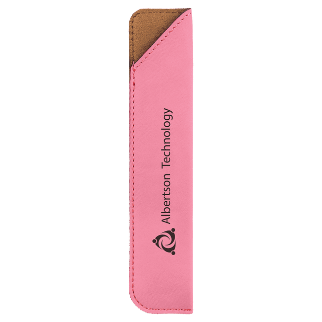 6 1/4" Pink Laserable Leatherette Pen Sleeve
