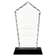 Diamond Facet Glass Award on Black Base - 7 3/4"