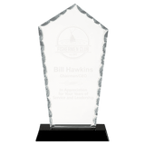 Diamond Facet Glass Award on Black Base - 9"