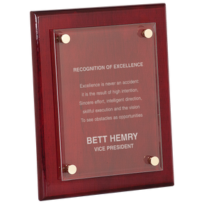 8" x 10" Rosewood Piano Finish Floating Acrylic Plaque