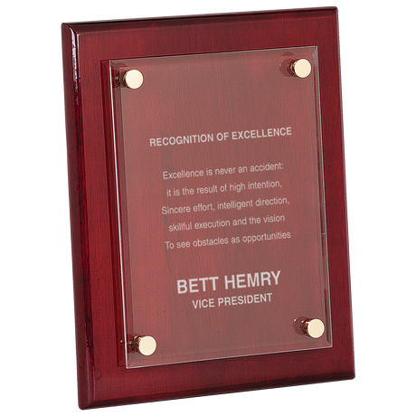 8" x 10" Rosewood Piano Finish Floating Acrylic Plaque