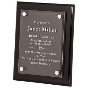 8" x 10" Black Piano Finish Floating Acrylic Plaque
