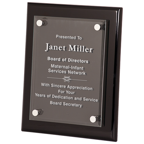 8" x 10" Black Piano Finish Floating Acrylic Plaque