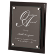 10 1/2" x 13" Black Piano Finish Floating Glass Plaque