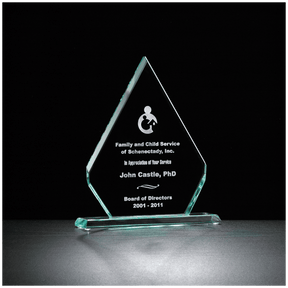 7" x 8 1/2" Diamond Series Glass Award
