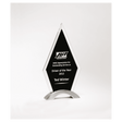 5 1/8"x 9 1/2" Beveled Clear Glass with Black Silkscreen and Silver Aluminum Accent Base