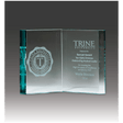 7 7/8" x 5 7/8" Jade Glass Book Award