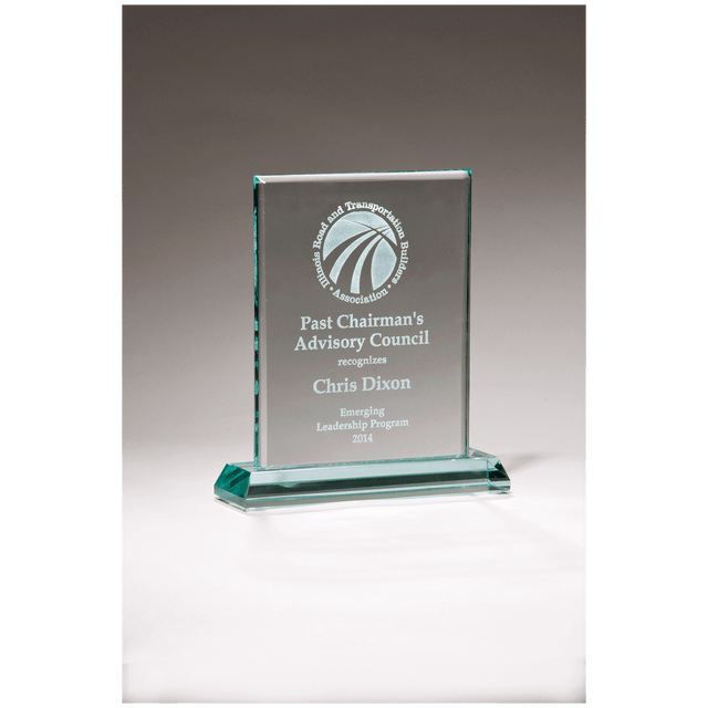 6" x 7" Premium Series Jade Glass Award