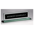 10" x 2 3/4" Glass Name Plate w/Black Silkscreened Engraving Area, Mirror  Border
