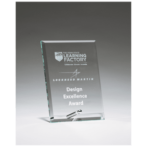 4" x 6" Clear Glass Award with Silver Plated Easel Post