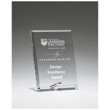 Clear Glass Award with Silver 6" x 8" Plated Easel Post