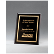 6" x 8" Black Glass Plaque with Gold Border and Easel Back