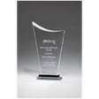 5" x 8 1/2" Contemporary Clear Glass Award with Pedestal Base