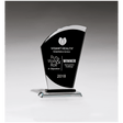 6" x 9 1/2" Sail Shaped Glass Award with Black Center