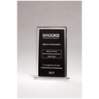 6 1/2" x 9 1/4" Rectangular Glass Award with Black Silkscreened Center