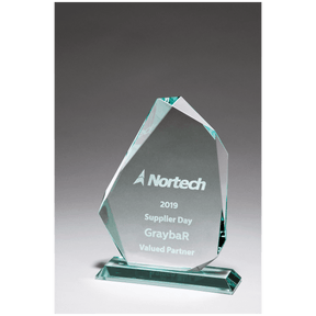 6 1/4" x 8 3/8" Iceberg Series Thick Jade Glass Award