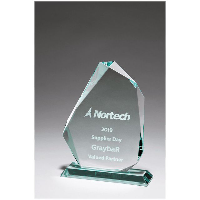 6 1/4" x 8 3/8" Iceberg Series Thick Jade Glass Award