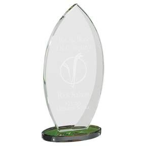 7 7/8" Flame Series Clear Glass Award with Prism-Effect Base