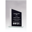 6 1/8" x 9 3/4" Zenith Series Black Silkscreened Glass with Brushed        Aluminum