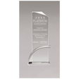 8 7/8" x 9 3/8" x 1/2" Thick Silver Contemporary Clear Glass Award, Arched Base with Matte Metallic Finish