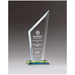 3 3/8" x 8 3/4" x 3/8" Thick Zenith Series Clear Glass with Prism-Effect   Base