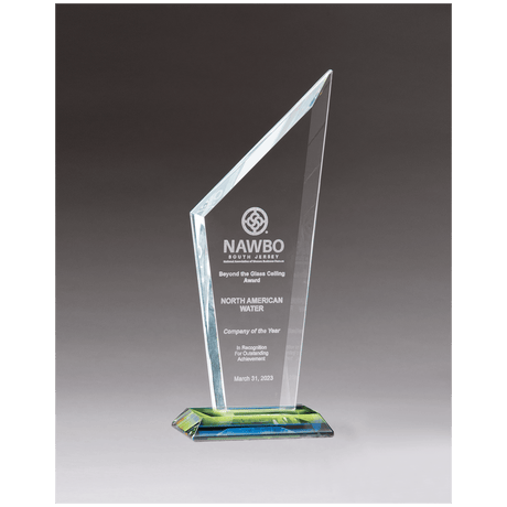 3 5/8" x 9 5/8" x 3/8" Thick Zenith Series Clear Glass with Prism-Effect Base