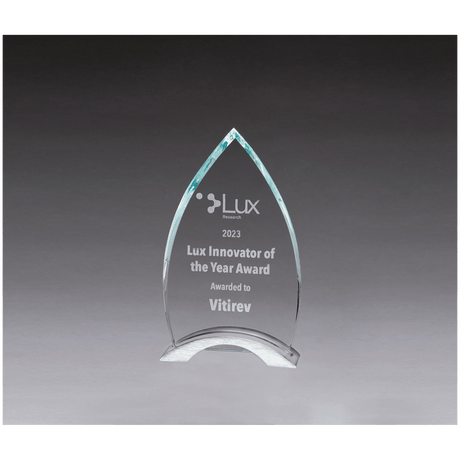 4 1/2" x 7 1/2" x 3/8" Thick Flame Series Clear Glass Top with Brushed Silver Aluminum Base
