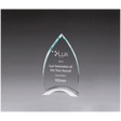 4 3/4" x 8" x 3/8" Thick Flame Series Clear Glass Top with Brushed Silver  Aluminum Base