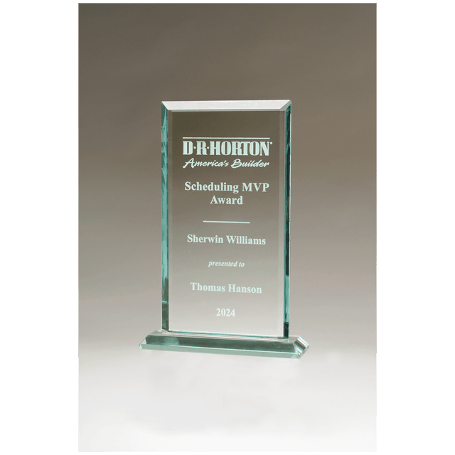 7" x 11" Apex Series Jade Glass Award