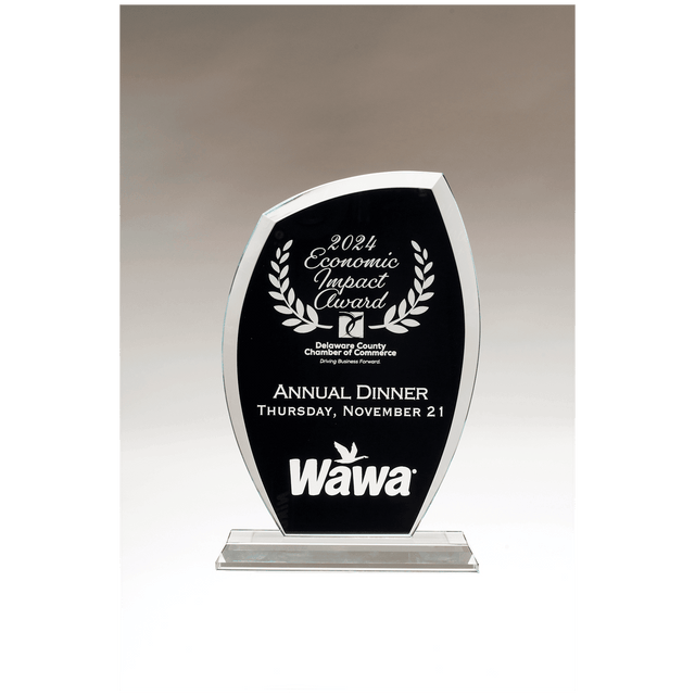 5" x 7 1/2" Tidal Series Clear Glass with Black Painted Background