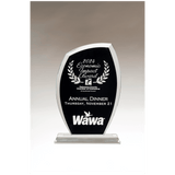 Clear Glass with Black 5 1/2" x 8 1/2" Tidal Series Painted Background