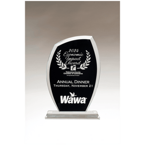 6 1/8" x 9 5/8" Tidal Series Clear Glass with Black Painted                Background